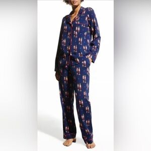 BedHead Wonens Nutcracker Foulard Pajama Set - Navy SzXS